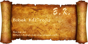 Bobek Károly névjegykártya